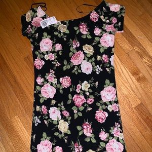 Black Floral BodyCon dress